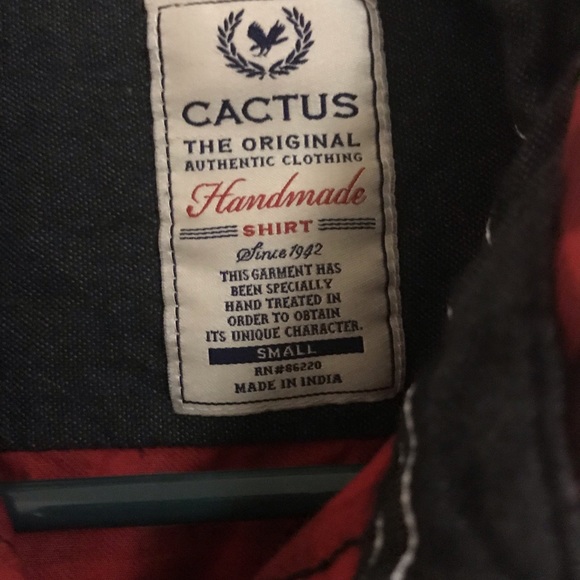 Cactus Black and Red Checker Button down - Picture 4 of 8